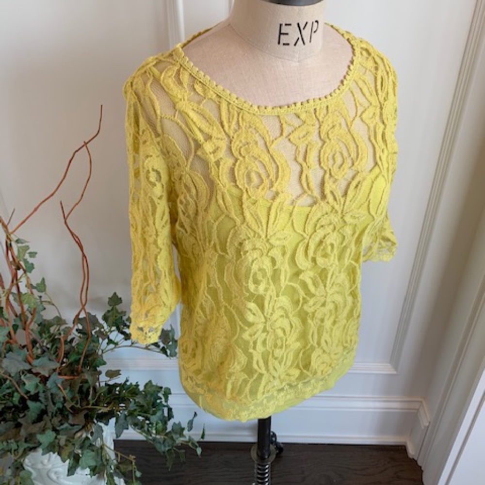 Fever Women's LaceTop with Knit Cami - Picture 1 of 6